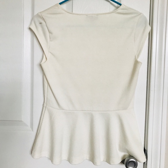 White Peplum Top *FINAL SALE* - Picture 3 of 3
